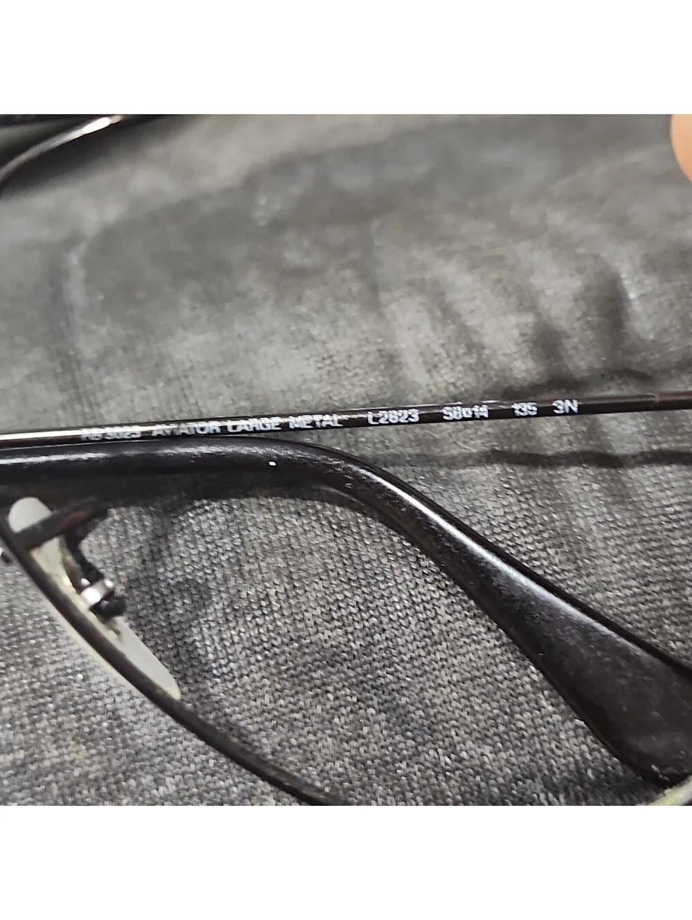 Ray Ban RB3025 L2823 No Lenses Aviator Black Sunglasses Frame 58-14 135 Italy